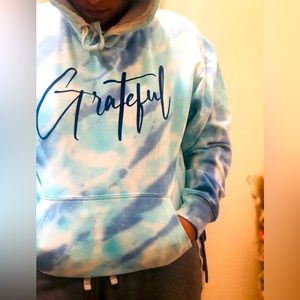 Grateful oversize hoodie with flocked lettering